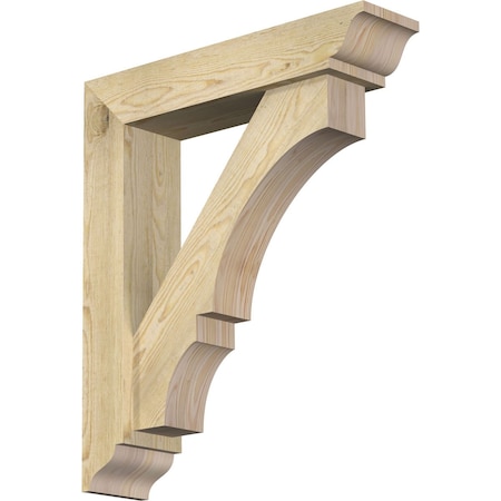 Ekena Millwork Balboa Traditional Rough Sawn Bracket w/ Offset Brace, Douglas Fir, 6"W x 26"D x 30"H BKT0604X26X30BOA01RDF